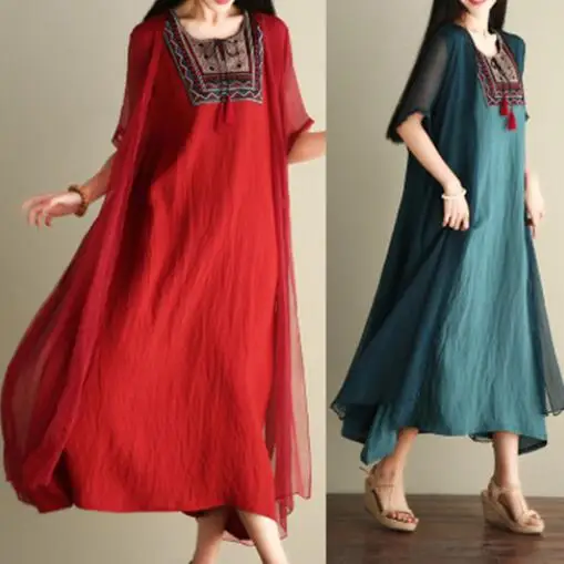 Robe Femme, новинка, короткий рукав, с принтом, хлопок и лен, платье, мини, летнее, женское платье, для девушек, элегантные женские платья, DJ162
