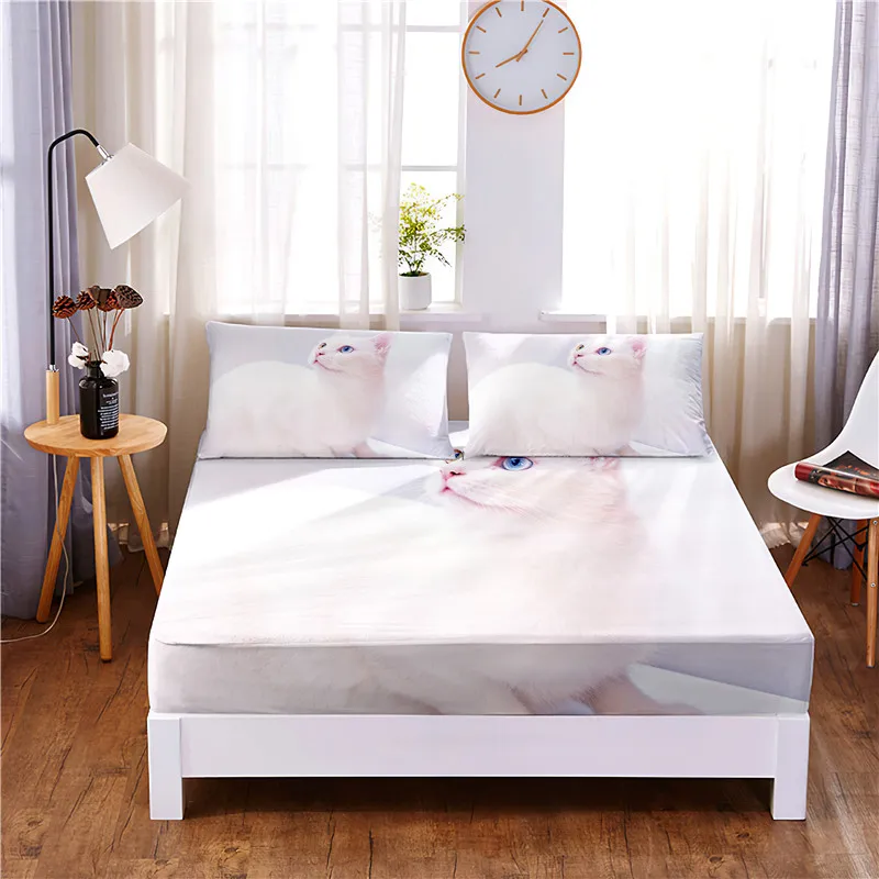 Printed Set Bedsheets Cute Polyester Mattress Cover Polyester
