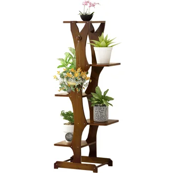 

Flower Shelf Multi-layer Indoor Household Rack Balcony Flower Pot Rack Solid Wood Fleshy Living Room Green Plant Plant Stand
