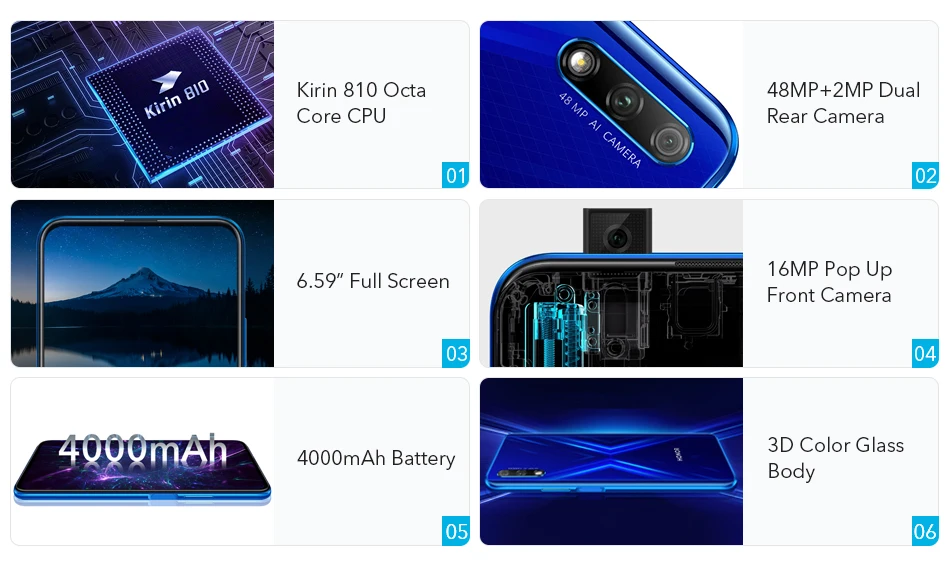 Honor 9X Kirin 810 7nm Octa core Smartphone 48MP Dual Camera 6.59 Full Screen Pop Up Front Camera Google Play (2)