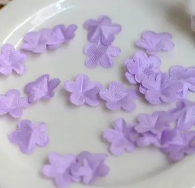 100 шт/1 упаковка, атласная, 3D, прессованная, Zou, лепесток, цветок, кусок, атласная мини-лента, аксессуары для цветов RS1279 - Цвет: purple 1.2CM