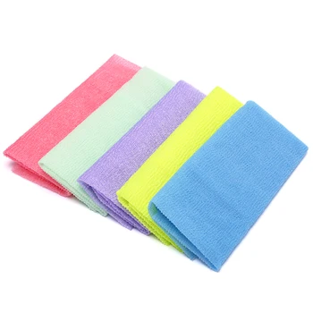 

5pc Nylon Wash Cloth Bath Towel Beauty Body Skin Remover Shower Bathroom Washing Body Brush Back Scrubber Bath Shower New~