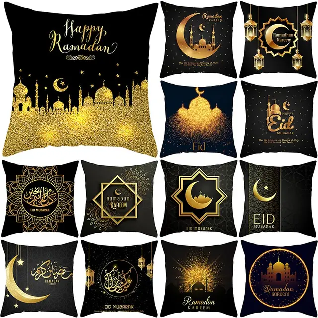 Golden Ramadan Pattern Decorative Cushions Pillowcase 43 43cm Polyester Cushion Cover Throw Pillow Decoration Pillowcover 40907 Golden Ramadan Pattern Decorative Cushions Pillowcase 43*43cm Polyester Cushion Cover Throw Pillow Decoration Pillowcover 40907