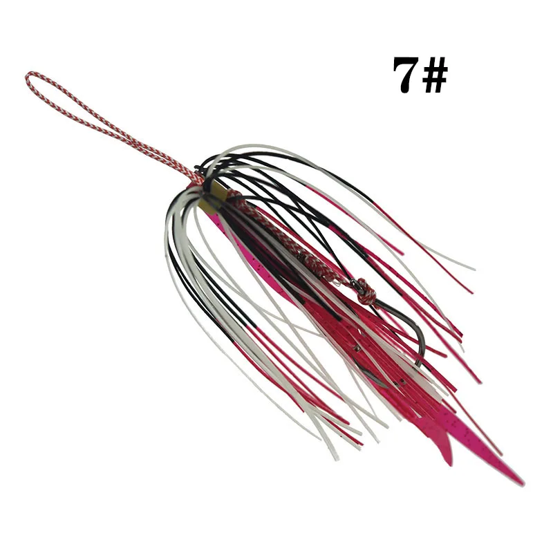 5 Stück/Set Leuchtende Silikon-Köderbänder mit Inchiku-Haken für Meeresangeln, Angelzubehör – Detail 6