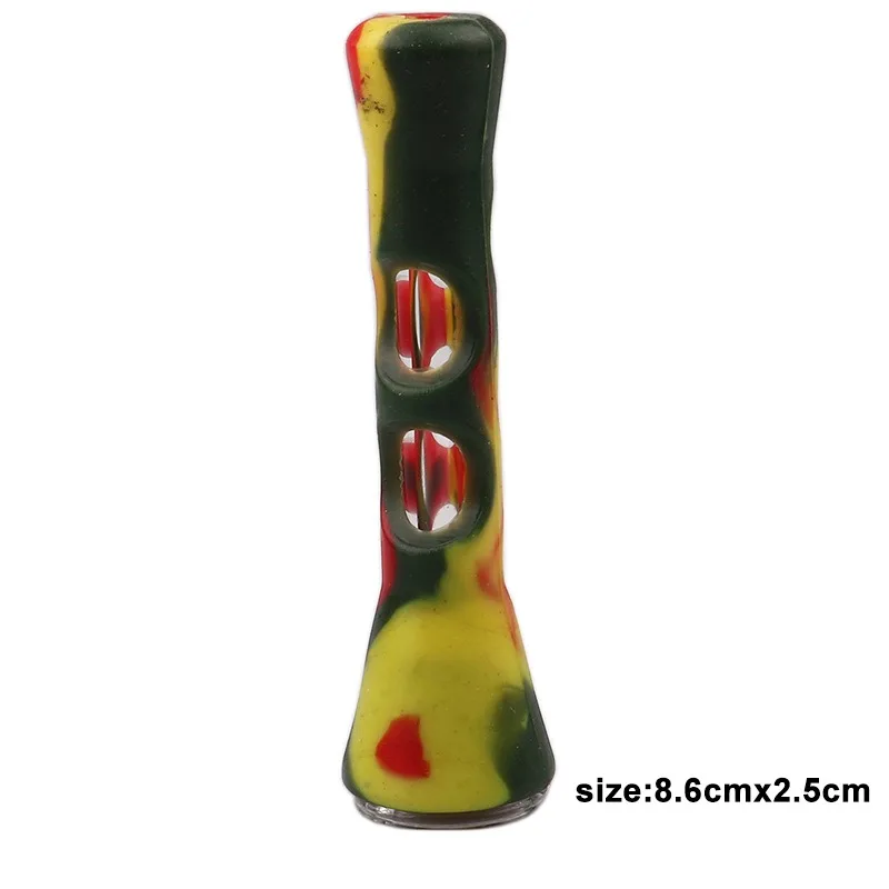 

Fashion Camouflage Silicone Pipe Silicone Smoking Tube Glass Bubbler Convenient Smoking Tube Color Random Smoking Supplies