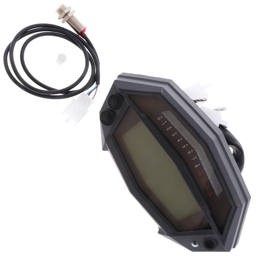 Universal Motorcycle LCD Digital Speedometer Backlight Motor cycle for Cylinders meter Odometer 