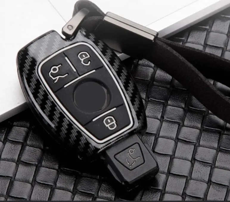 Автомобильный карбоновый чехол для ключей для Mercedes Benz CLS CLA GL R SLK AMG A B C S Class Для AMG Автомобильный ключ