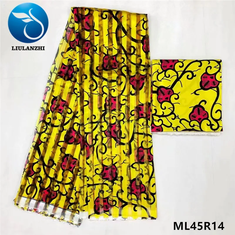 LIULANZHI африканская Лента ткань органза 4 ярдов и 2 ярдов атласная печать Анкара лента атласная печать ткани ML45R01-21