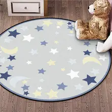 Carpets for Living Room Moon Star Pattern Non-slip Round Carpet Area Rug for Bedroom Living Room Table Accessories Hand Wash