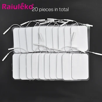 

20 Pcs 2mm Plug Reusable Self Adhesive Tens Electrode Pads/Patch For Muscle Stimulator Digital Meridian Physiotherapy Massager