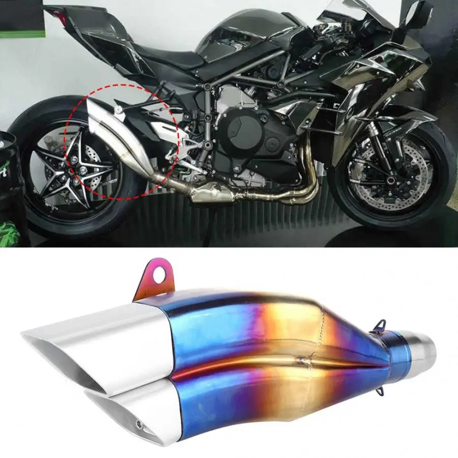 Escapamento moto Semi-Blue 51 мм из нержавеющей стали moto rcycle двойной глушитель трубы модификации частей moto rcycle
