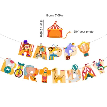 

New 1 Set Happy Birthday Balloons Circus Theme Balloon Set Cartoon Animal Child Birthday Wedding Wall Party Decoration Supplies
