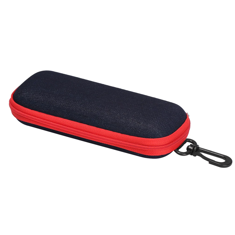 1PC Denim Fabric Glasses Box Zipper Sunglasses Protection Resistance Container Travel Reading Glasses Carry Bag Eyeglasses Case - Цвет: Красный