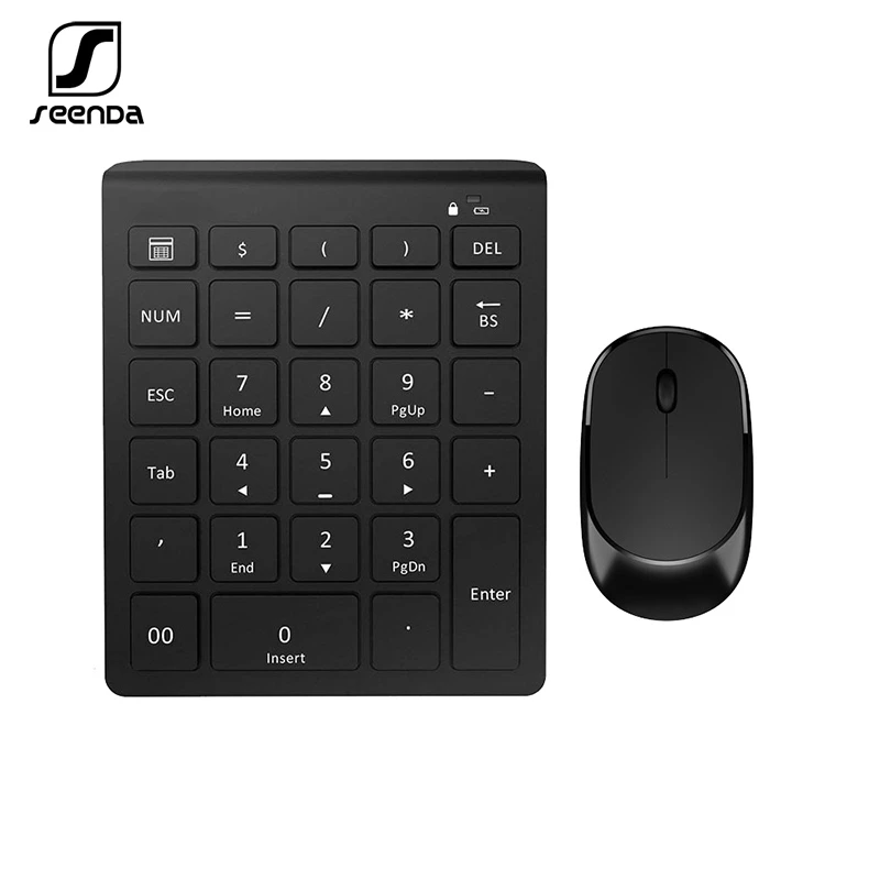 

SeenDa 2.4G Wireless Mini Digital Keyboard USB Number Numeric Keypad Pad Mouse Set for Laptop PC Notebook Desktop