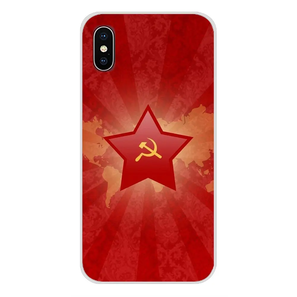 Флаг СССР с эмблемой для Xiaomi Redmi 4A S2 Note 3 3S 4 4X5 Plus 6 7 6A Pro Pocophone F1 TPU прозрачные чехлы - Цвет: images 11