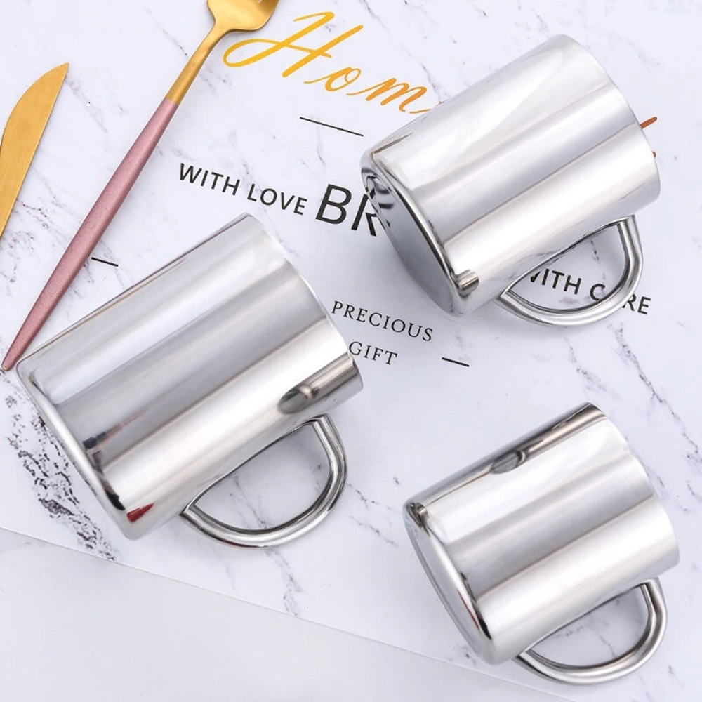 Double Wall Stainless Steel Coffee Mug 300ml Portable Termo Cup Travel Tumbler Coffee Jug Milk Tea Cups Double Office Water Mugs (3)