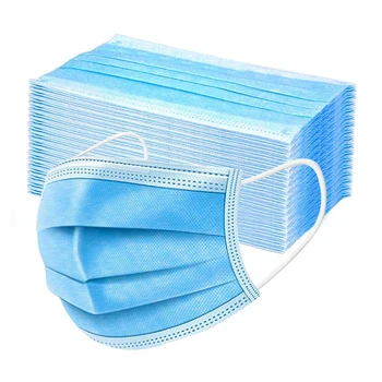 

3 Layers Non-woven Blue Men Women Adult Masks Disposable Face Mouth Mask Ear Loop Filter Maske 10/20/30/40/50/100/200pcs