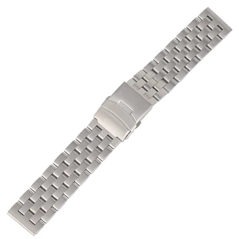 

Silver Watch 22MM Bracelet Stainless Steel 20MM Watches Strap Folding Clasp with Safety Wristwatch Bands cinturino orologio