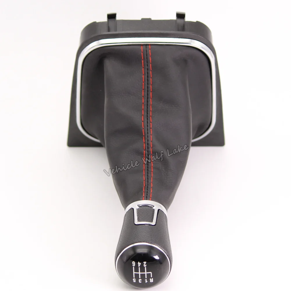 Для VW EOS 2006 2007 2008 2009 2010 2011 автомобильный-stying 6 Скорость автомобиля Шестерни переключатель ручки для включения и выключения с кожаные ботинки
