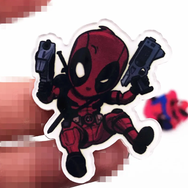 

1PCS New Arrival Cartoon Deadpool Acrylic Badge Spider Man Marvel Avengers Hero Icon Brooch Pin For Boys DIY Accessories On Bag