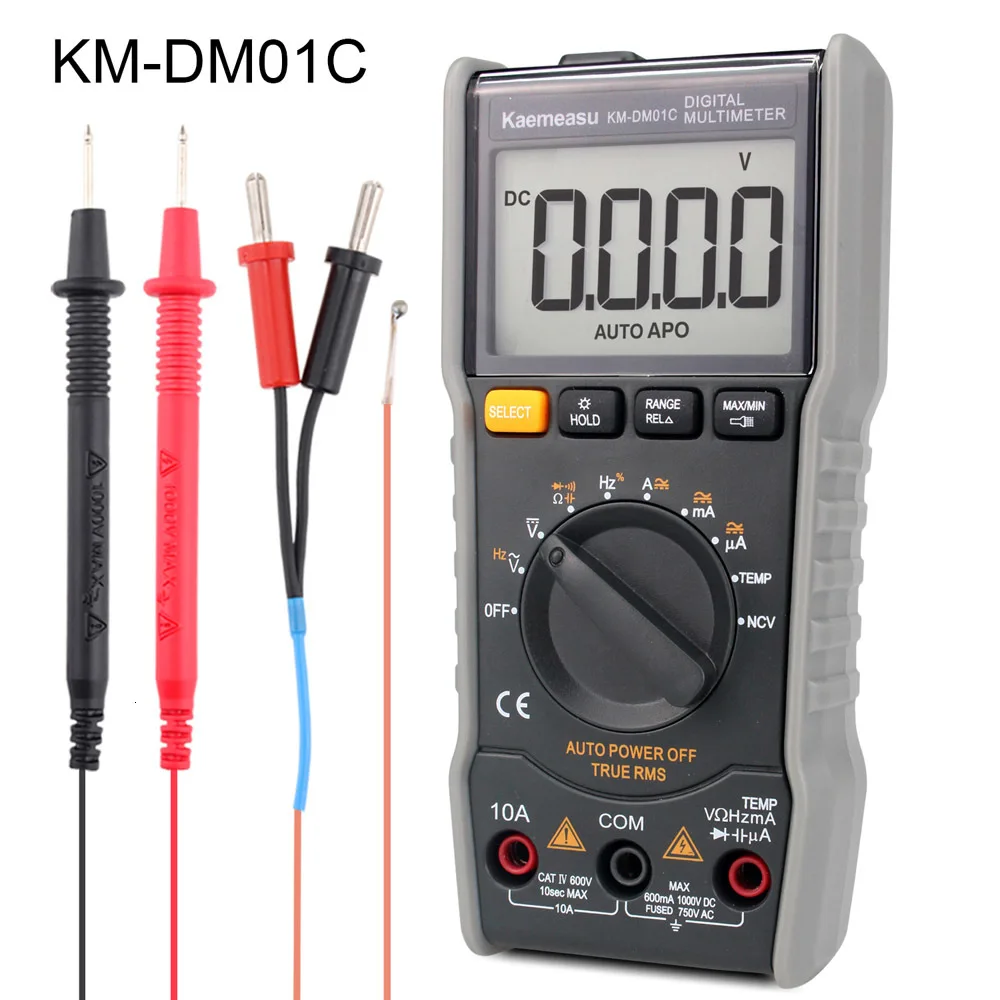 KM-DM01C Многофункциональный цифровой DC/AC Сопротивление емкости NCV True RMS электронный инструмент для обслуживания электромультиметра инструменты - Цвет: KM-DM01C