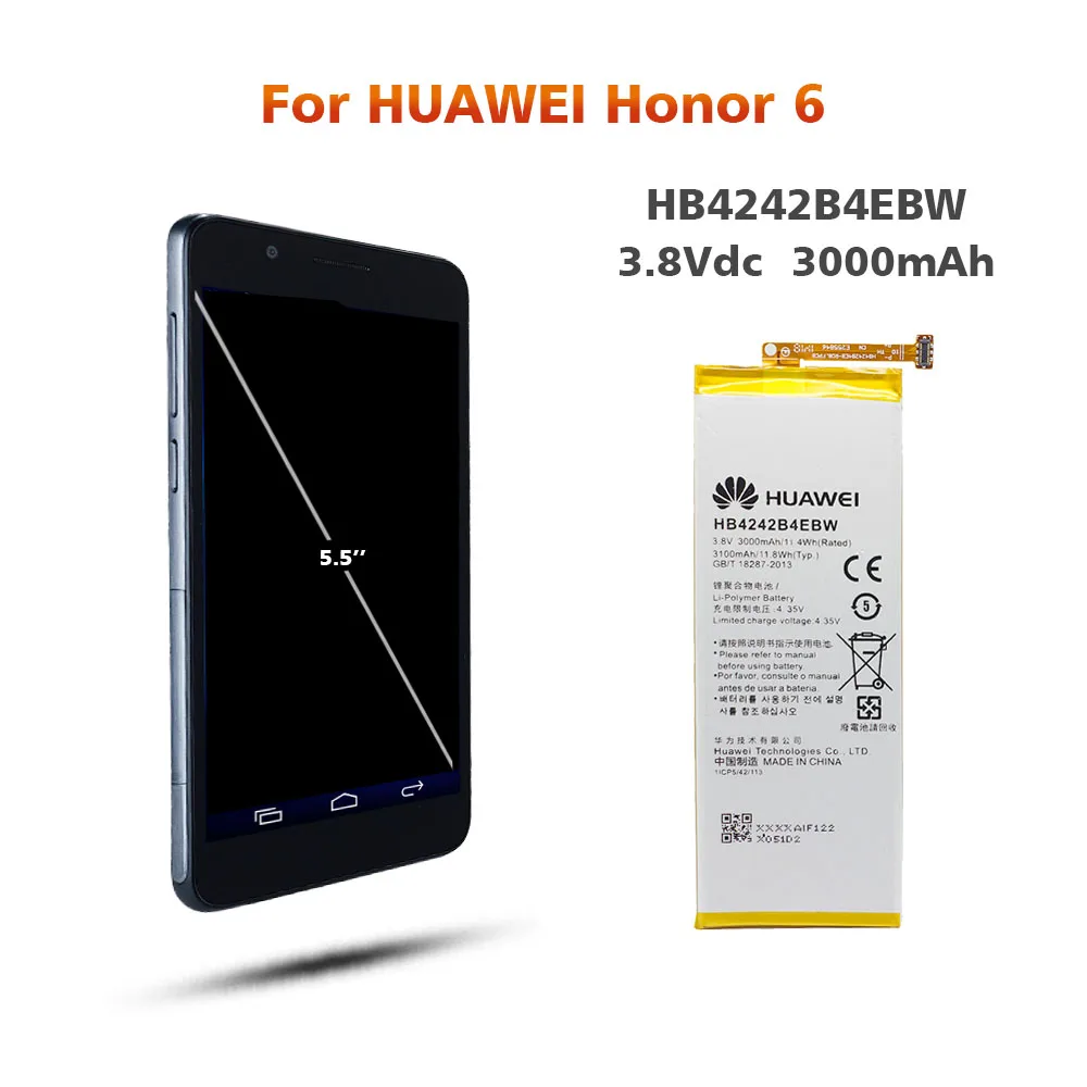 Батарея для huawei HB4242B4EBW 3000 мА-ч для huawei Honor6 Honor4X H60-L01 H60-L02 H60-L04-L11 Замена телефон Батарея