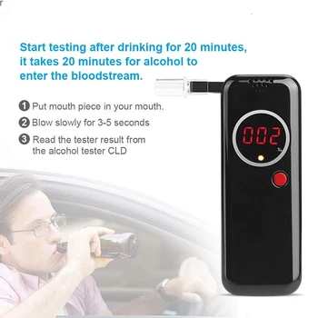 

Portable Alcohol Tester Breathalyzer Digital Breath Analyzer Detector Test