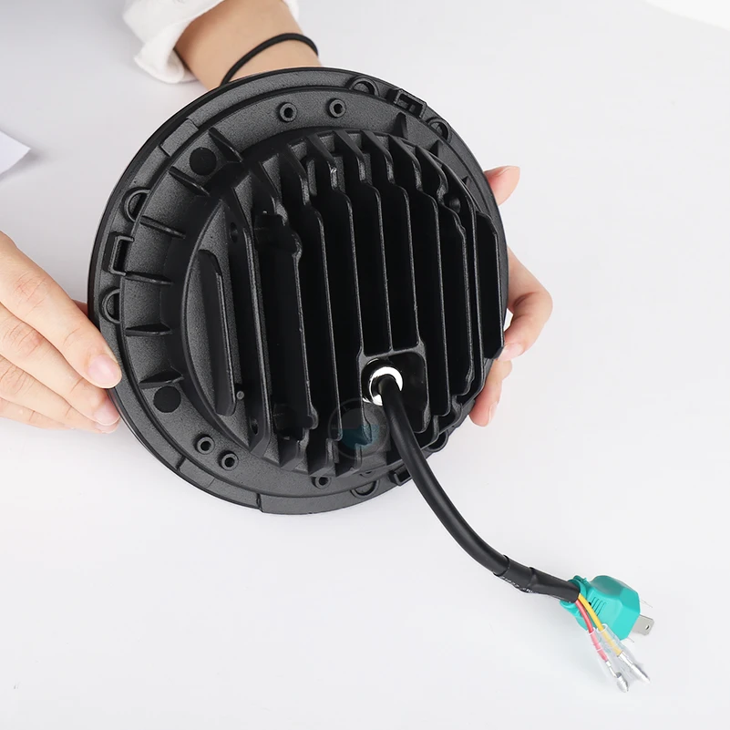 7 дюймов светодиодные фары Hi/Low Beam Koplamp Led faros 4x4 ангельские глазки указатели поворота для jeep Land rover Lada niva hummer H1 H2