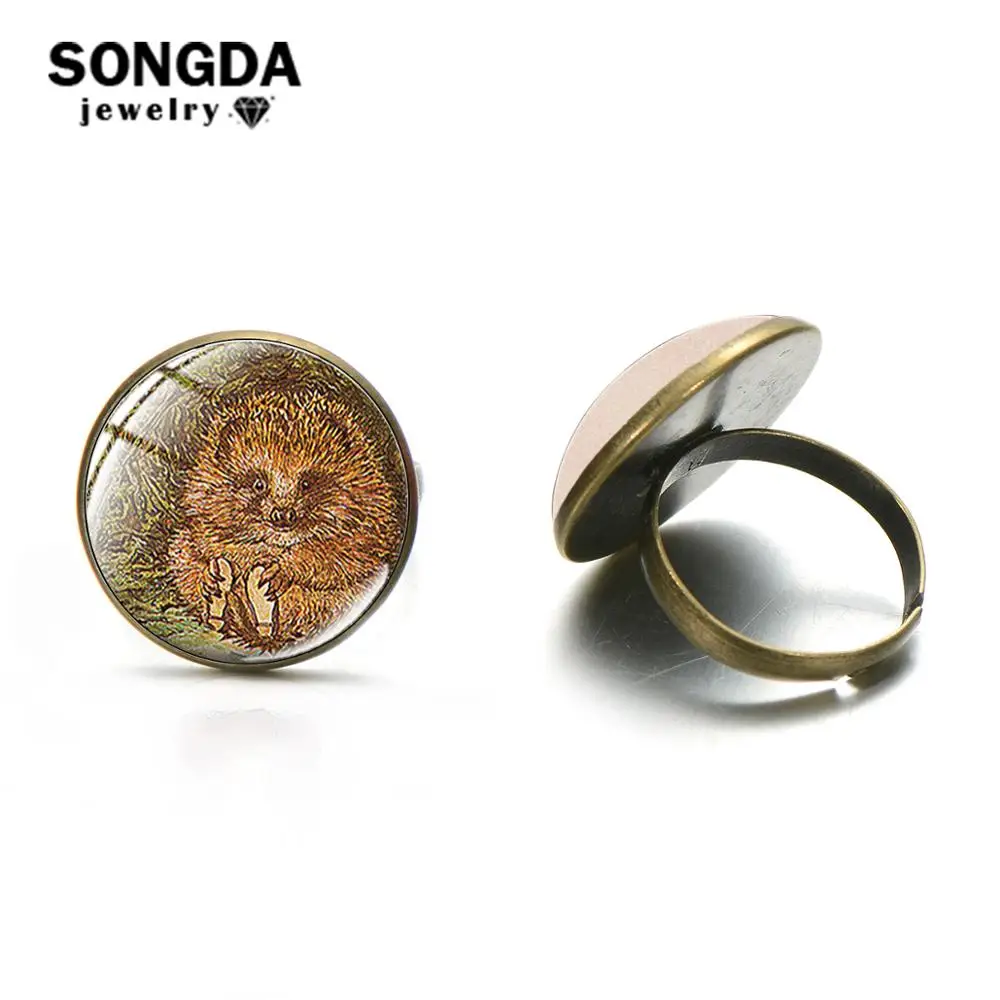 Детское забавное кольцо SONGDA с рисунком ежика из мультфильма открытое
