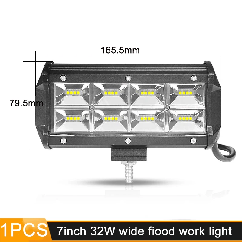 7 дюймовый светодиодный рабочий светильник 32 Вт 36 Вт 120 Вт 150 Вт прожектор комбо балка рабочий светильник светодиодный светильник бар для внедорожника 4x4 4WD трактор противотуманной фары barra светодиодный - Цвет: 1PCS 32W wide flood