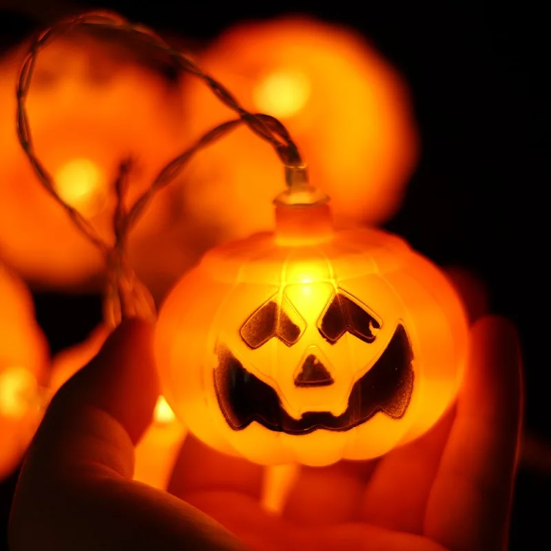 Halloween Pumpkin LED String Lights 1.5m 3m 6m Garden Home Party Outdoor Decoration Lantern Light Battery USB Fairy Garlands