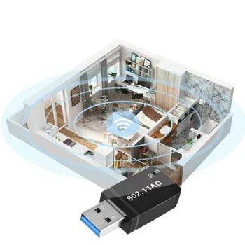 

USB WiFi Wireless AC1200 Mbps Adapter Dongle USB 3.0 Networks Card Portable for PC Laptop LHB99