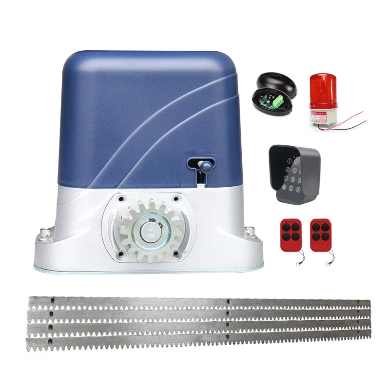 

1300kg Heavy Duty automatic electric Sliding Gate Motor Opener with 4m steel racks,$sensor lamp keypad GSM optional