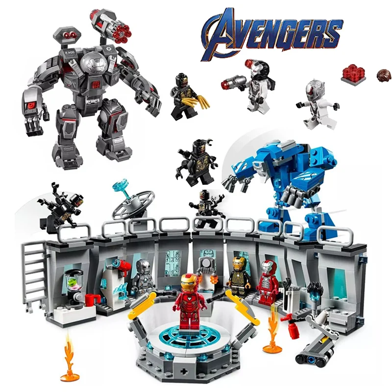 

Marvel Avengers Endgame Super Heroes Iron Man Hall of Armour Figures Building Blocks Compatible Legoinglys Kid Toys for Children