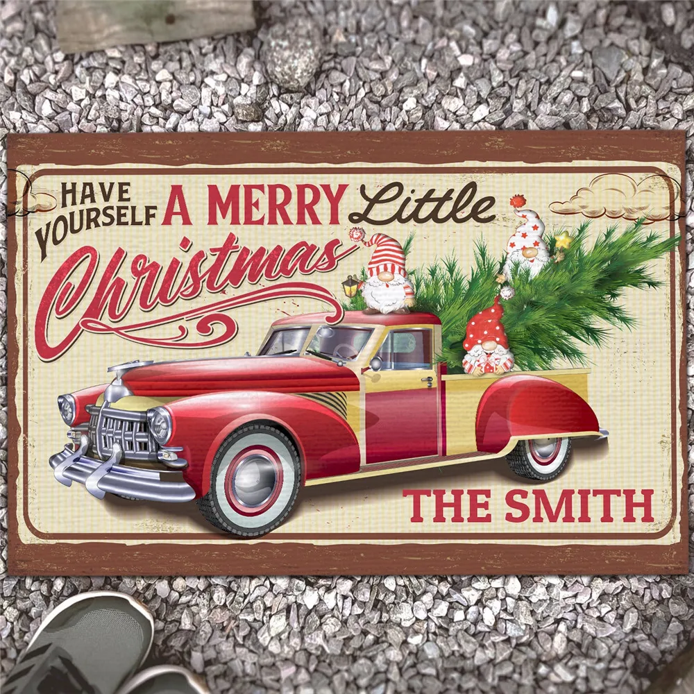 

CLOOCL Ugly Christmas Doormats 3D Graphics Christmas Gnome Truck Doormat Personality Carpet Floor Mat In The Room Kitchen Mat