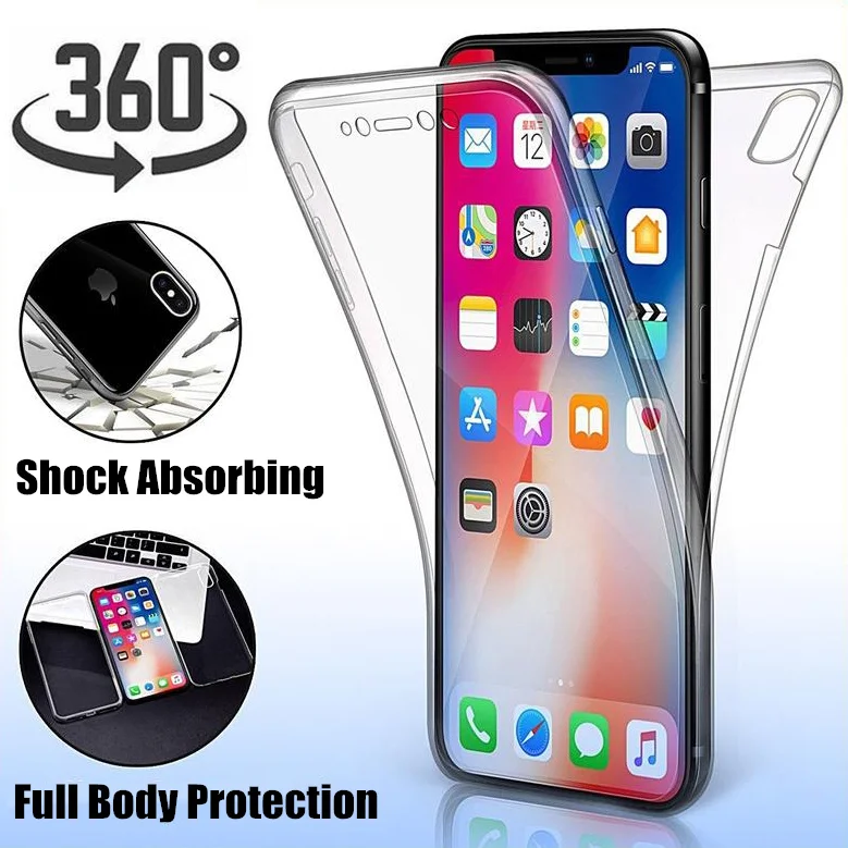 360 двойной силиконовый чехол для телефона iPhone 11 Pro Max XR XS X чехлы 6 6S 7 8 Plus 5 5S SE |