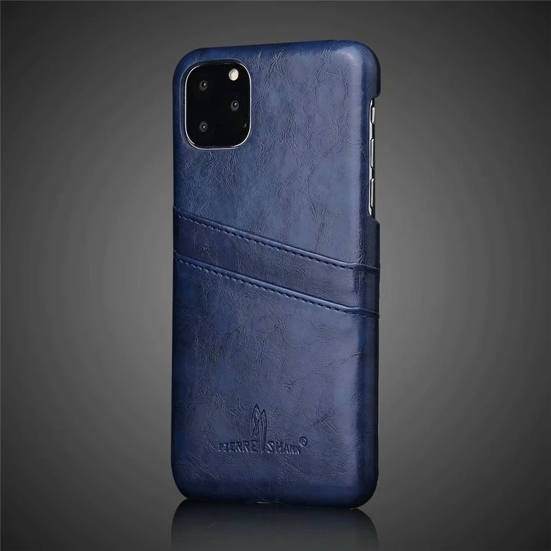 На две карты держатель дизайн, чехол для телефона для Apple IPhone 11 Pro Max роскошный масляный воск кожаный чехол Модный Бизнес Стиль винтаж