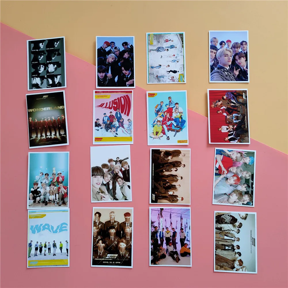 16 шт./компл. Kpop Ateez фотоальбом фото ломо карты плакат K-pop ATEEZ c Новые поступления YEO SANG MINGI
