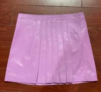 Юбка из натуральной кожи женская юбка из овечьей кожи - Цвет: as picture