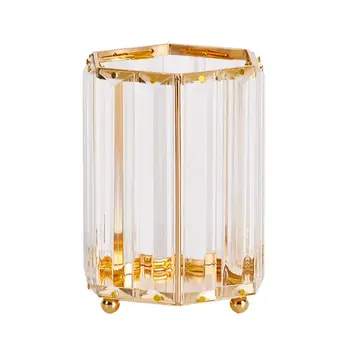 

Crystal Makeup Organizer Metal Storage Box Makeup Brush Holder Cosmetic Holder