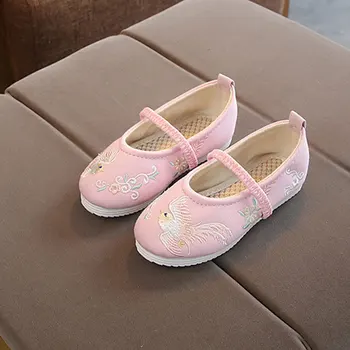 

Children's Cloth Shoes Chinese Tang Han Retro Shoes Soft Dance Wedding Princess Shoes Slip-on Casual Flat Espadrilles Size 25-35
