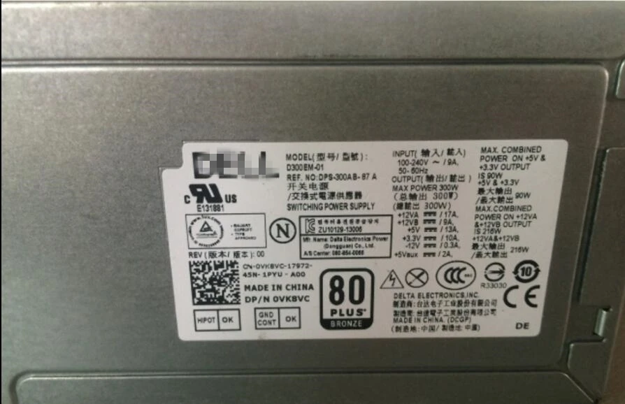 Блок питания для ноутбука Dell 390 790 990 3010 7010 620MT Питание L300PM-00 D300EM-01 HU300PM-03 HU300AM-00 B300PM-02 D300PD-00 9MRG6