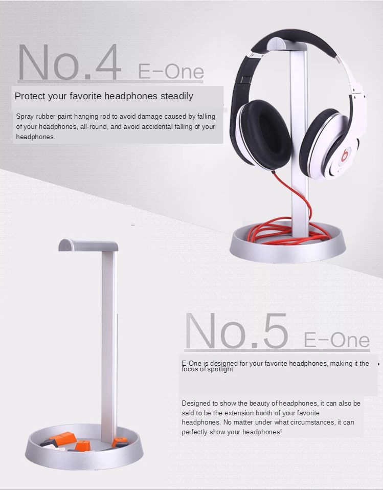 Universal headphone holder aluminum alloy earphone shelf storage base headset stand
