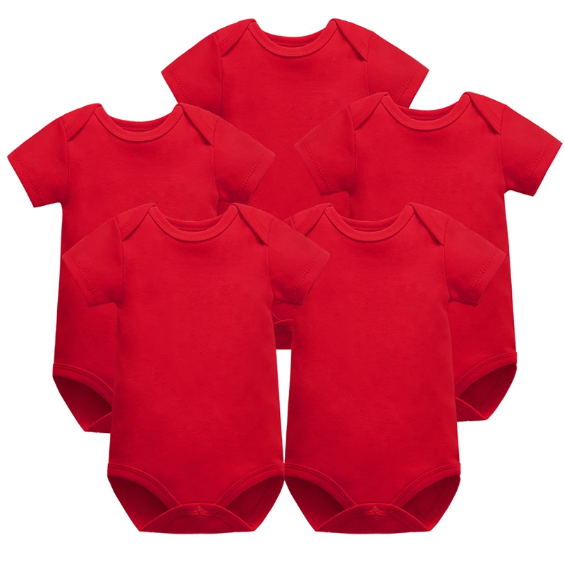 

5PCS/Lot Baby Bodysuits Newborn Clothes Body Bebe Short Sleeve White Summer Brand New Infant Jumpsuit Baby Girl Boys Clothing