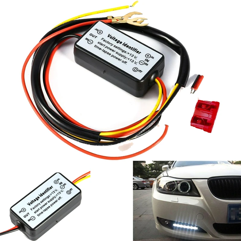 

DRL Controller 12-18V Auto Car LED Daytime Running Light Relay Harness Dimmer On/Off Fog Light Controller Module DRL Relay Kits