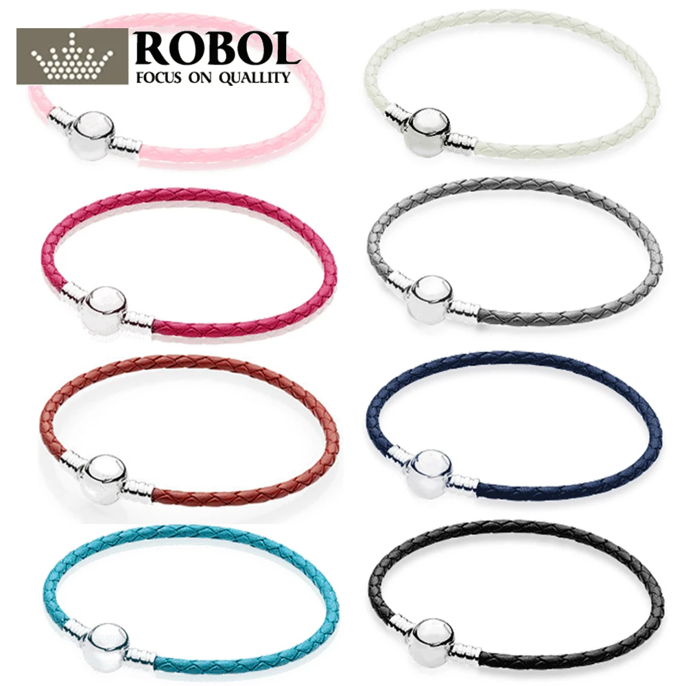 

PDB SL 06 925 Sterling Silver Fashion Lovers Leather Double Loop Bracelet Multi Color Choice) DIY Gift Jewelry Factory Direct