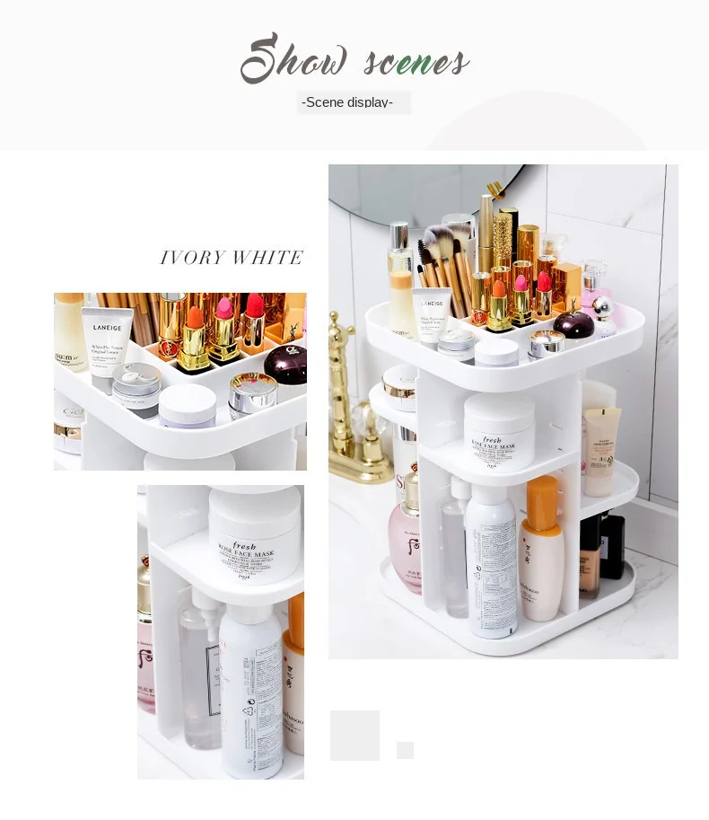 Manufacturers Direct Selling Transparent Square Makeup Box Creative Rotating Skin Care Products Storage Dresser Lipstick Storage