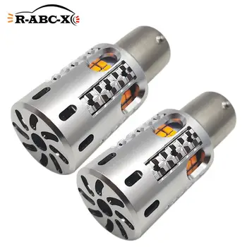 

2 pcs 20 CSP led bulb Canbus 1156 BA15S 7440 BAU15S car Turn Brake Backup Signal Light yellow auto tail light 960lm 12V-18V 21W