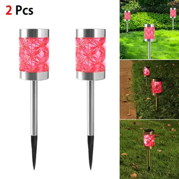 

Stainless Steel Led Solar Lawn Lamp Outdoor Garden Path Lawn Light Solar Bollard Light Solar Stick Lights White Light waterproof