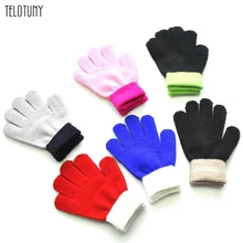 TELOTUNY, новые детские разноцветные перчатки, зимние вязаные шерстяные варежки для новорожденных, Детские теплые перчатки 1104